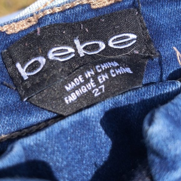 LIKE NEW BEBE LACE UP SKINNY JEANS 27x28 RETRO BEBE STYLE 😎 - Picture 3 of 14